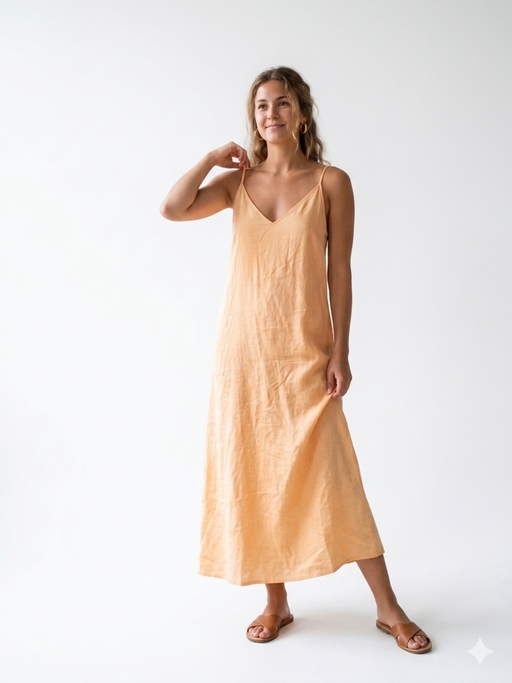Antik Batik Peach Slip Dress 100% Cotton